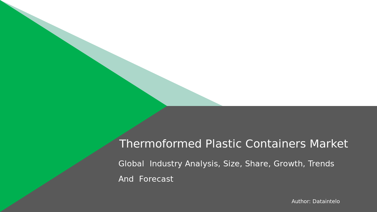 Thermoformed Plastic Containers Market Research Report Size, Share, Trends |2032