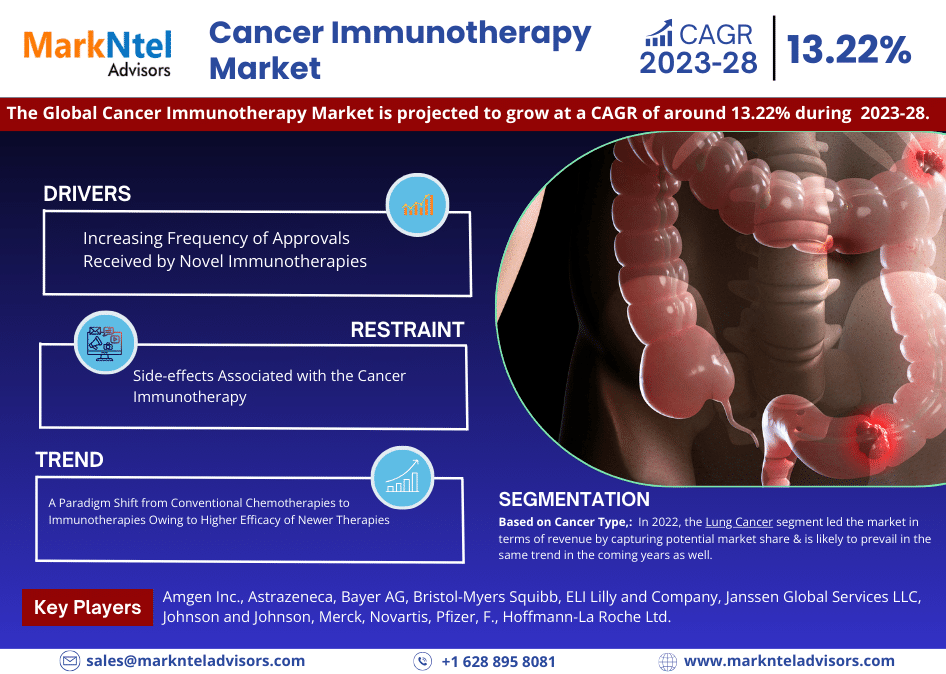 Cancer Immunotherapy Market to Witness 13.22% CAGR Growth Between 2023 and 2028