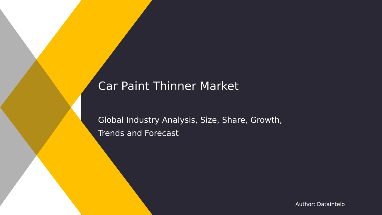 Car Paint Thinner Market Analysis: Growth, Trends, and Projections to 2032