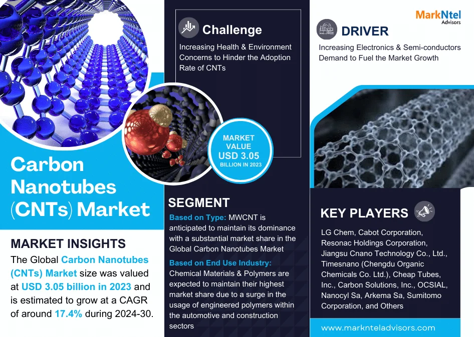 Global Carbon Nanotubes Market Expanding at a CAGR of 17.4% during 2024-2030