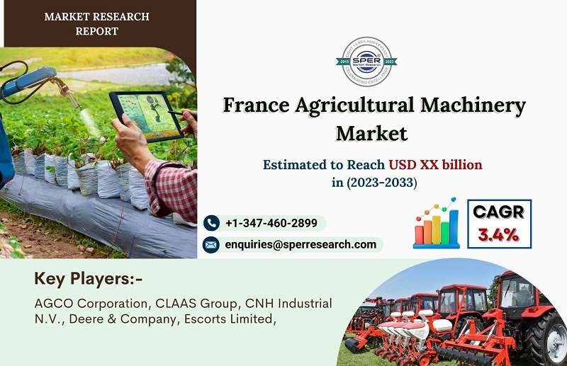 France Agricultural Machinery Market Size and Share, Trends, Revenue, Key Manufacturers, Challenges, Future Opportunities and Forecast till 2033: SPER Market Research