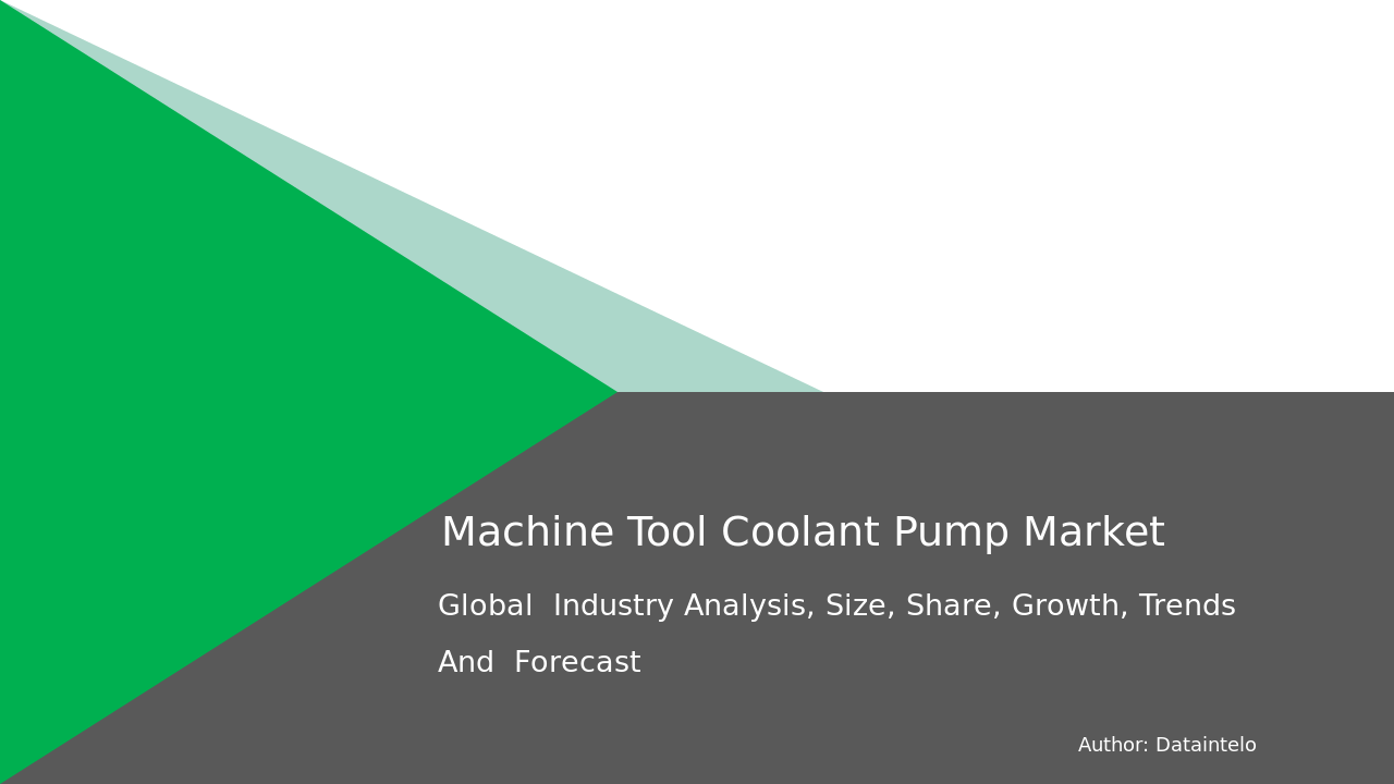 Comprehensive Analysis of the Machine Tool Coolant Pump Market 2032