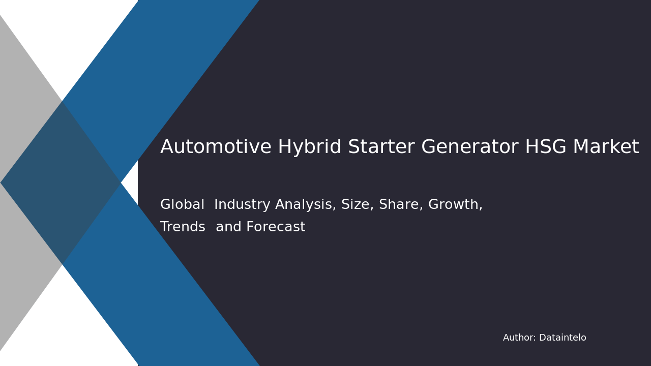 Global Hybrid Starter Generator Market: Industry Forecast & Developments